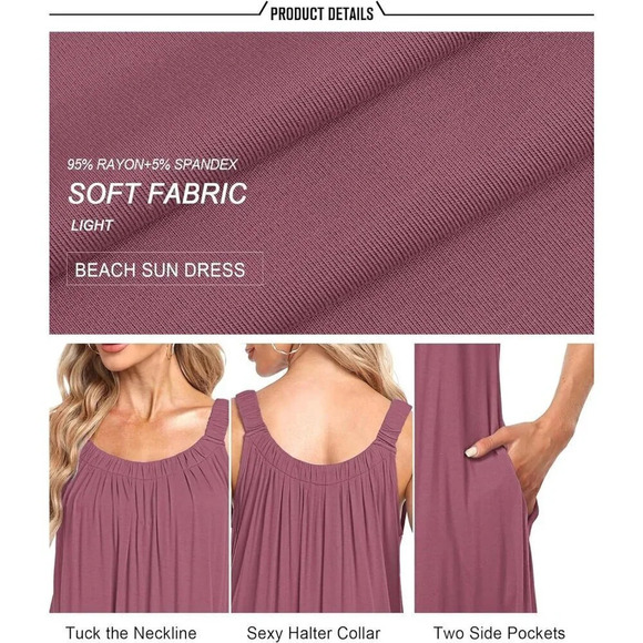 Women's Beach Cover Up Tank Dress  Casual Vacation Short - Picture 5 of 5